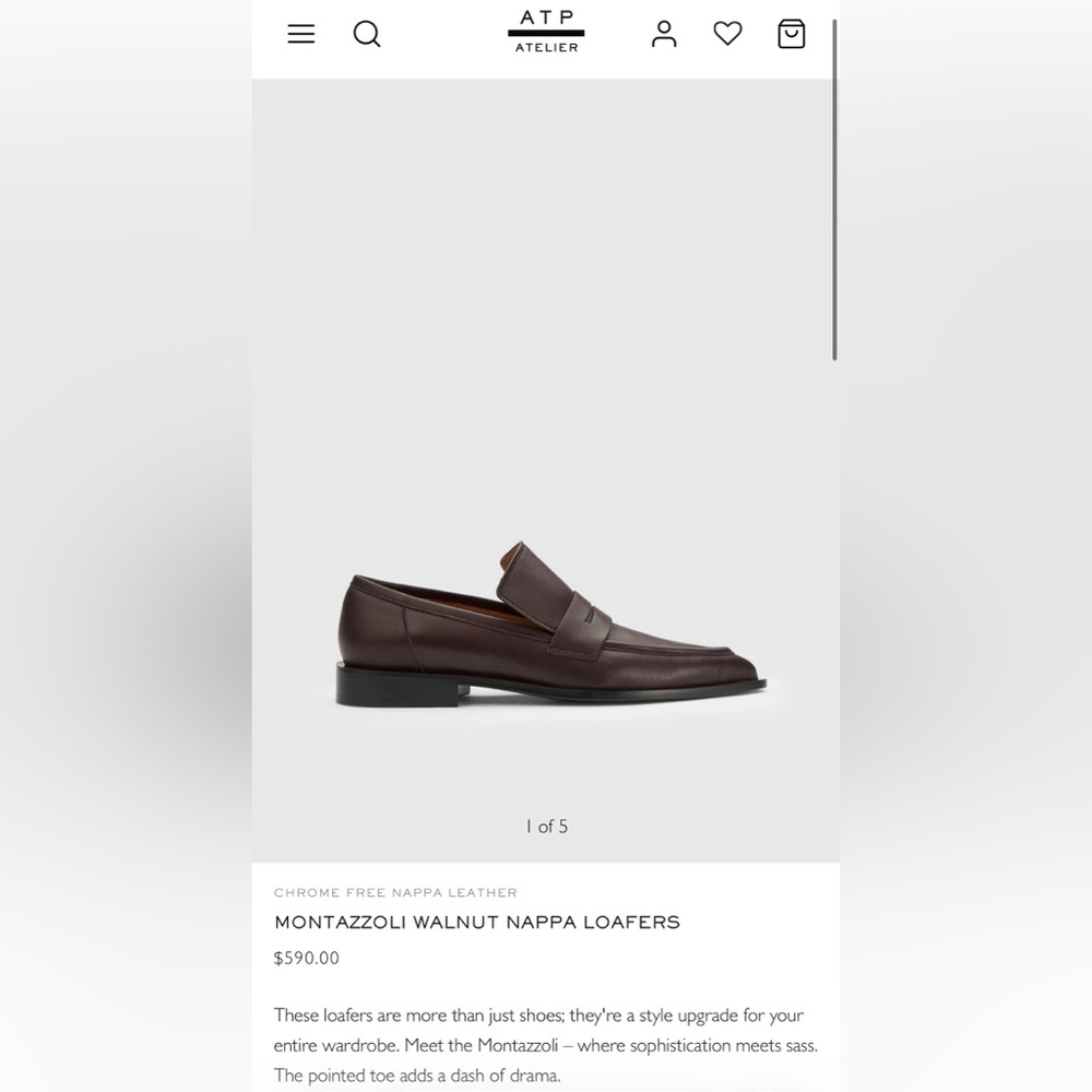 ATP Atelier Montazzoli Loafers – Walnut Brown – EU 41 (US 10–10.5)